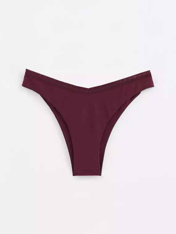 Трусы женские "бразилиана" с v-образной линией талии classic basic lbr 1348 bordo, 20С-1330ТСП, 90/XS, CONTE ELEGANT,  - 3