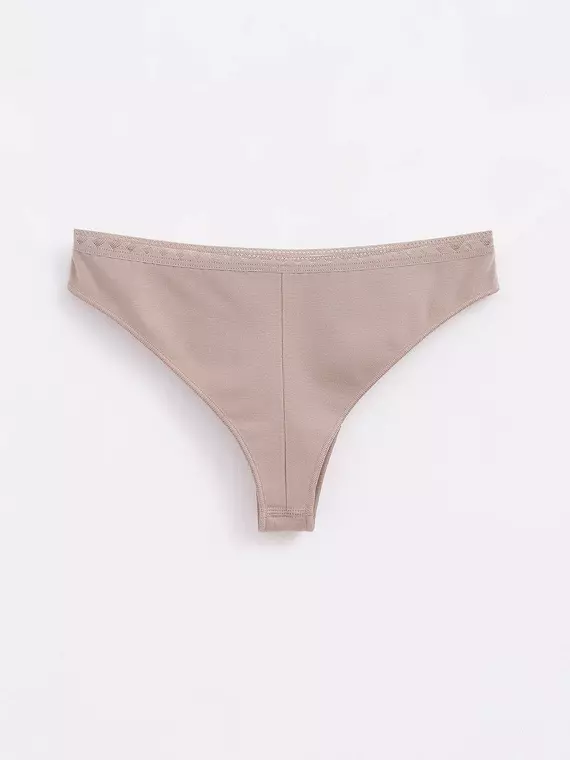 Трусы женские "бразилиана" из премиального хлопка classic basic lbr 1349 cappuccino, , 106/XL, CONTE ELEGANT, - 2