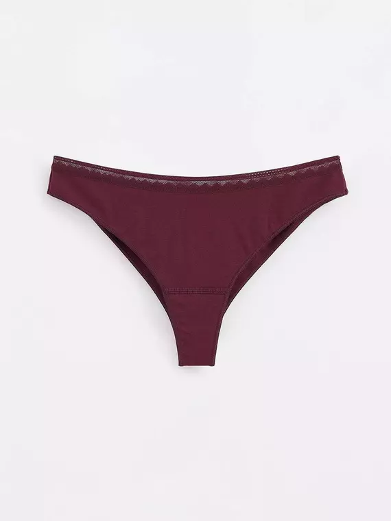 Трусы женские "бразилиана" из премиального хлопка classic basic lbr 1349 bordo, , 94/S, CONTE ELEGANT, - 1