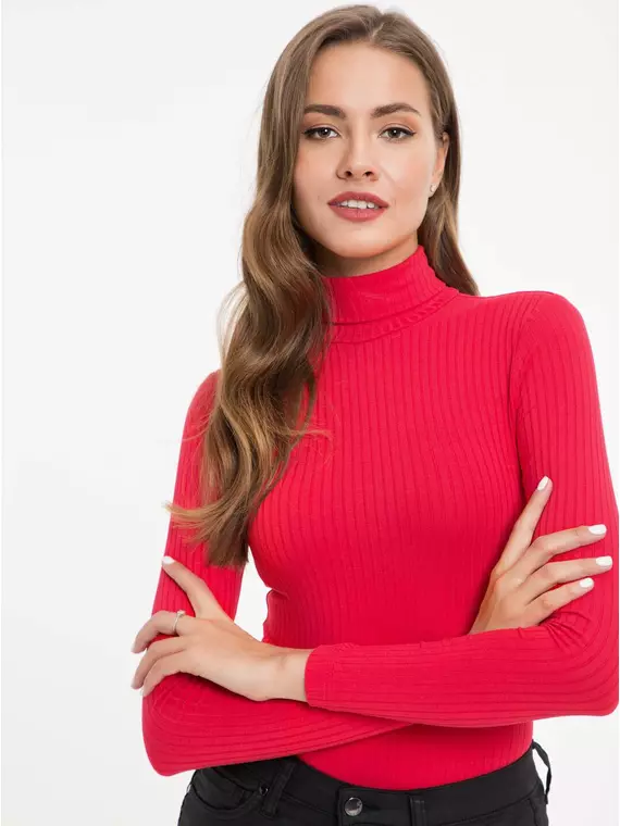 Классическая водолазка-боди в рубчик conte lbd 823 red, 18С-510ТСП, 170-104-110/XXL, CONTE ELEGANT,  - 3