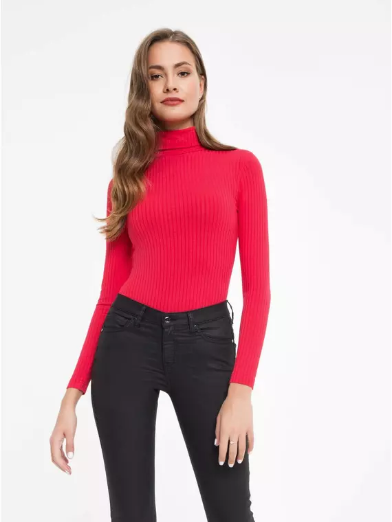 Классическая водолазка-боди в рубчик conte lbd 823 red, 18С-510ТСП, 170-104-110/XXL, CONTE ELEGANT,  - 4