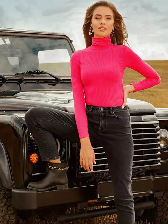 Боди женское -водолазка в рубчик lbd 1030 pink sorbet, 19С-819ТСП, 170-96-102/L, CONTE ELEGANT,  - 2