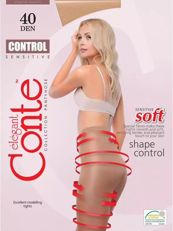 Женские колготки с утягивающими шортиками conte control 40 natural, 8С-76СП, 2, CONTE ELEGANT,  - 6