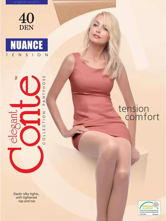 Шелковистые женские колготки nuance 40 natural, 8С-37СП, 3, CONTE ELEGANT,  - 6
