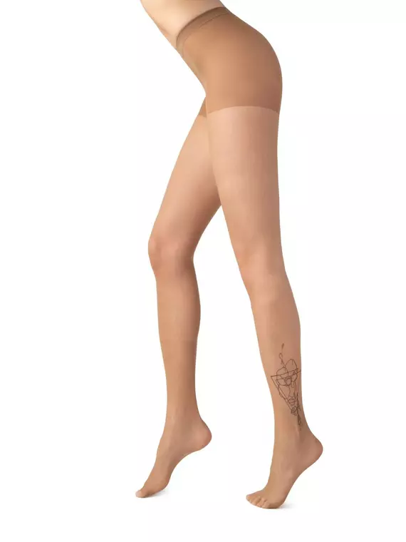 Фантазийные колготки tattoo с рисунком garden 005 bronz, 20С-17СП, 3, CONTE ELEGANT,  - 2