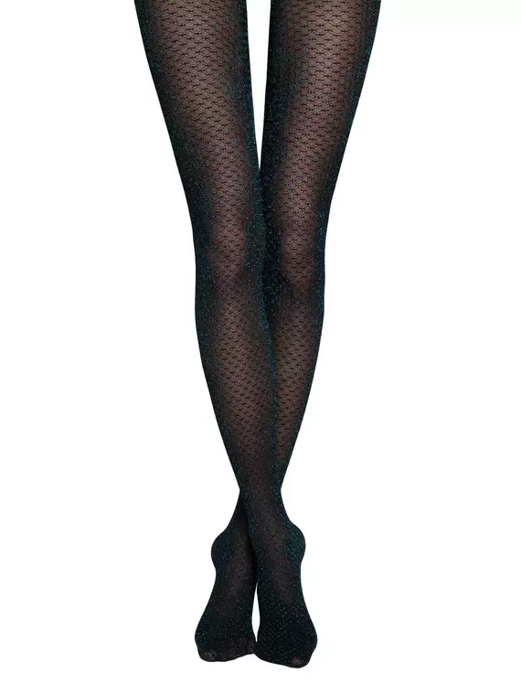 Колготки женские conte fete с ажурным геометрическим рисунком и цветным люрексом mare-nero, 21С-8СП, 2, CONTE ELEGANT,  - 2