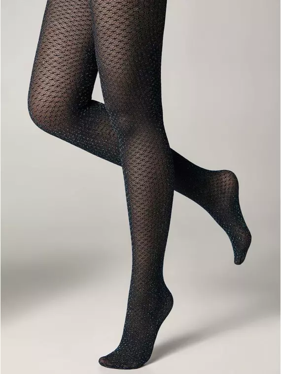 Колготки женские conte fete с ажурным геометрическим рисунком и цветным люрексом mare-nero, 21С-8СП, 2, CONTE ELEGANT,  - 4