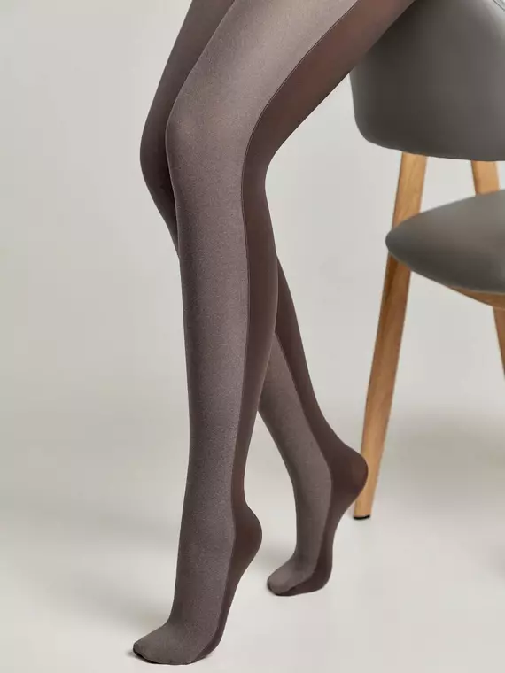 Фантазийные женские колготки с двухцветным рисунком duet 8с-162сп grafit, , 2, CONTE ELEGANT, - 2