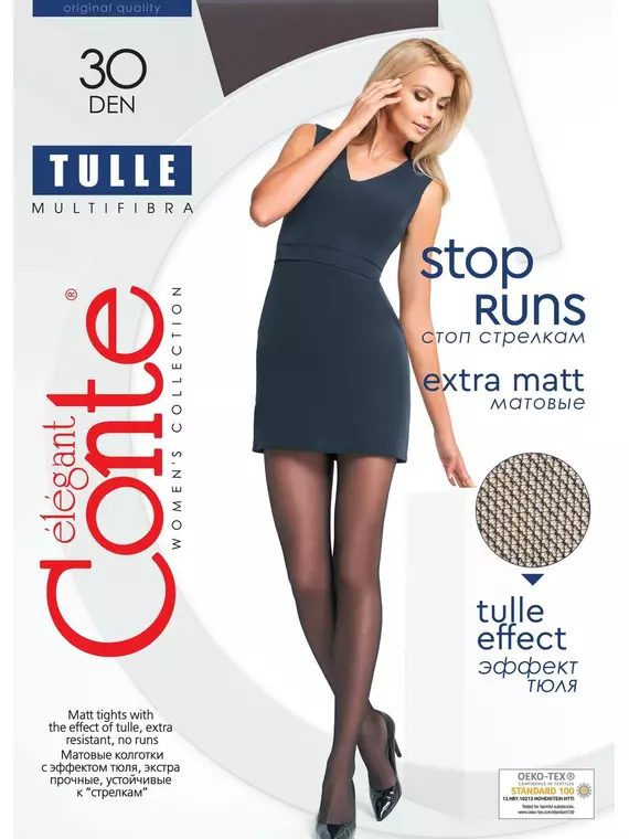 Колготки женские conte tulle 30 den nero, 17С-105СП, 3, CONTE ELEGANT,  - 8
