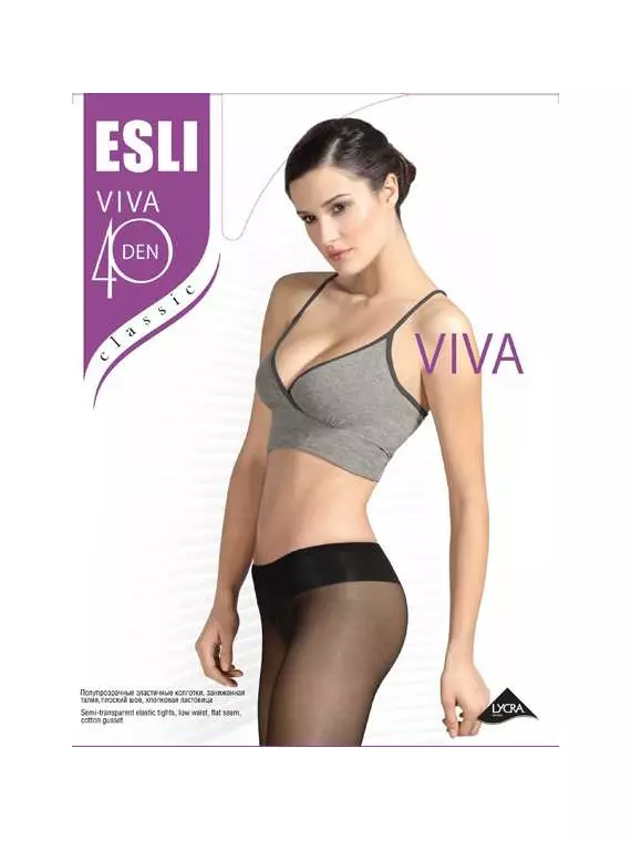 Колготки женские с заниженной талией esli viva 40 den, 8С-64СПЕ, 2, ESLI,  - 1