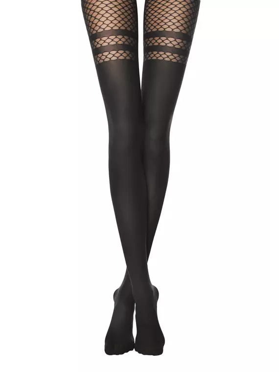 Колготки женские в крупную сетку с имитацией гольфинов impulse nero, 18С-13СП, 2, CONTE ELEGANT,  - 2