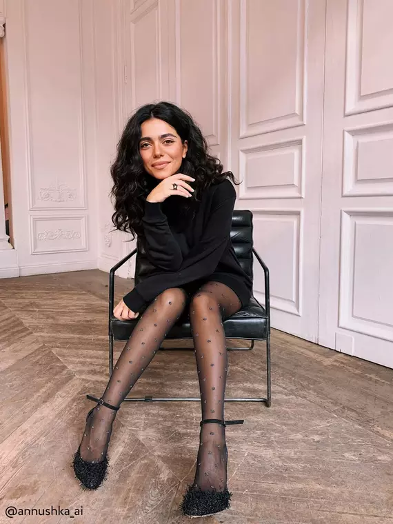 Колготки женские в горошек с люрексом brilliant nero, 19С-8СП, 4, CONTE ELEGANT,  - 3