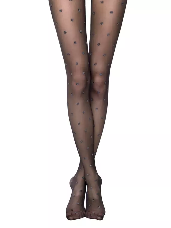 Колготки женские в горошек с люрексом brilliant nero, 19С-8СП, 4, CONTE ELEGANT,  - 2