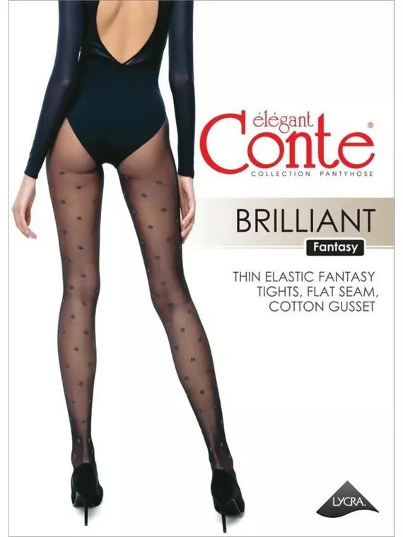 Колготки женские в горошек с люрексом brilliant grafit, 19С-8СП, 3, CONTE ELEGANT,  - 2