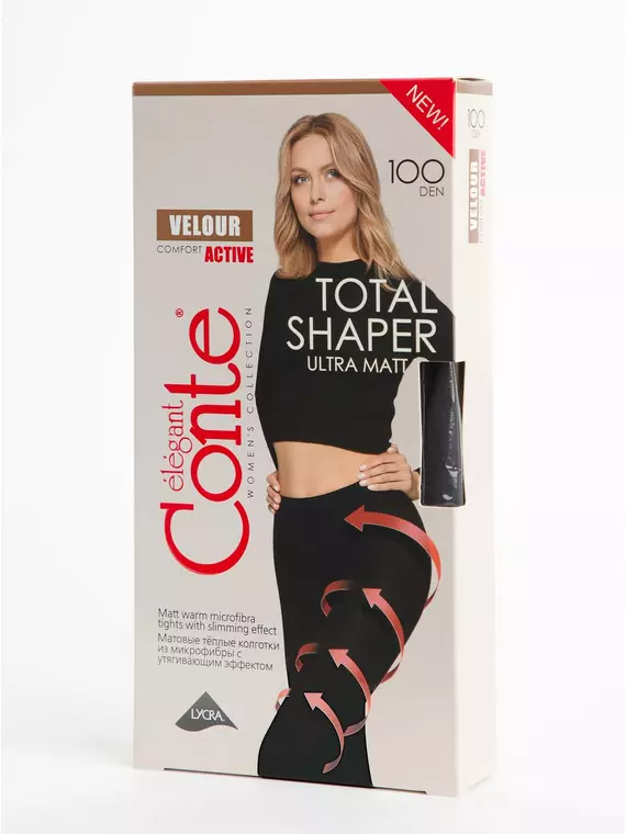 Плотные матовые женские колготки velour active 100 den nero, 19С-123СП, 3, CONTE ELEGANT,  - 6