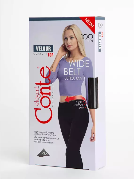 Матовые женские колготки conte velour top 100 lycra®, 19С-122СП, 4, CONTE ELEGANT,  - 1