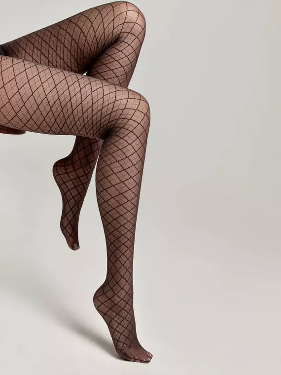 Фантазийные колготки с геометрическим рисунком afina grafit, 19С-105СП, 2, CONTE ELEGANT,  - 4