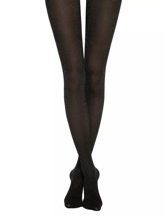 Сияющие колготки с имитацией мелкой сетки rete lurex nero, 20С-93СП, 2, CONTE ELEGANT,  - 2