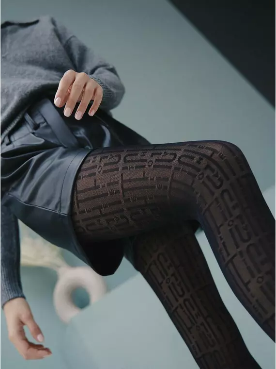 Колготки женские с рисунком «буквы» art nero, 21С-95СП, 2, CONTE ELEGANT,  - 3