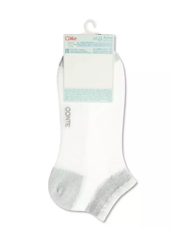 Короткие женские прозрачные носки active с люрексом 229 светло-серый, 20С-27СП, 38-39 (25), CONTE ELEGANT,  - 4