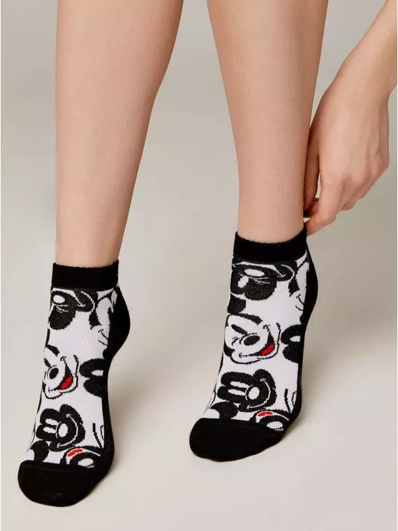 Короткие женские носки с рисунками минни маус ©disney 360 черно-белый, , 36-39 (23-25), , - 2