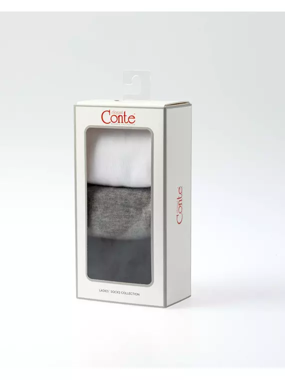 Классические женские однотонные носки (3 пары в коробке) 000 ассорти, 7С-22СП, 38-39 (25), CONTE ELEGANT,  - 1