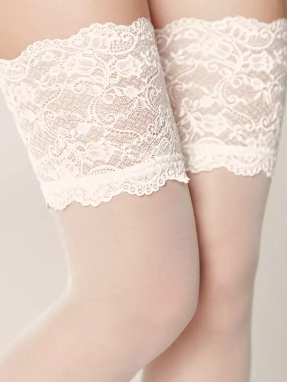 Эластичные чулки с кружевной резинкой conte grace panna, 15С-59СП, 23-25 (1/2), CONTE ELEGANT,  - 2