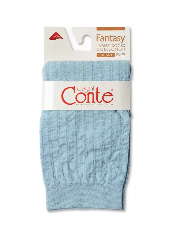 Носки женские conte fantasy в полоску с люрексом light blue, 19С-25СП, 36-39 (23-25), CONTE ELEGANT,  - 3