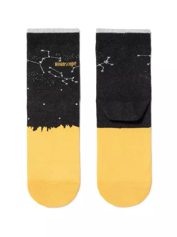 Носки женские conte classic (стразы, люрекс) 122 черный-желтый, 17С-46СП, 36-37 (23), CONTE ELEGANT,  - 2