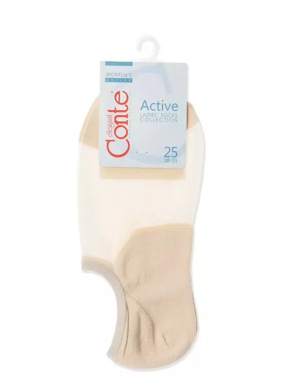 Носки женские conte active (ультракороткие) 000 бежевый, 18С-4СП, 39-41 (25-27), CONTE ELEGANT,  - 3