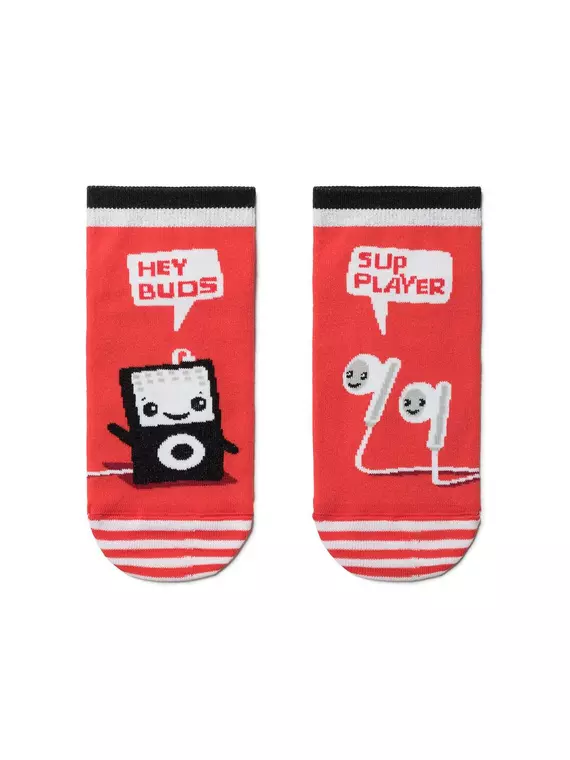 Короткие хлопковые женские носки conte happy 167 красный, 19С-114СП, 36-39 (23-25), CONTE ELEGANT,  - 2