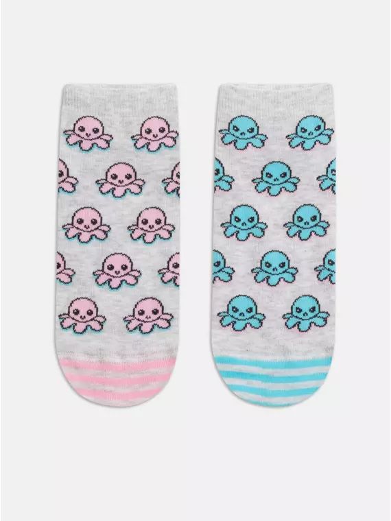 Короткие хлопковые женские носки happy 352 св.серый, 19С-114СП, 36-39 (23-25), CONTE ELEGANT,  - 6