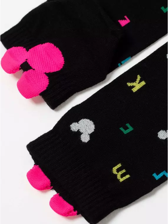 Короткие женские хлопковые носки с рисунками ©disney и пикотом-«язычком» 361 черный, , 36-39 (23-25), , - 4