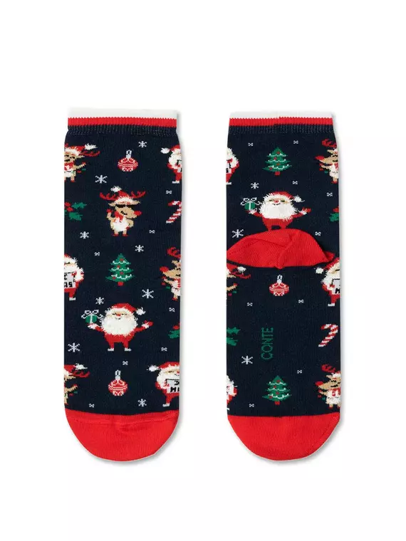 Новогодние женские носки с пушистой нитью «holiday» 517 темно-синий, , 36-39 (23-25), CONTE ELEGANT, - 2