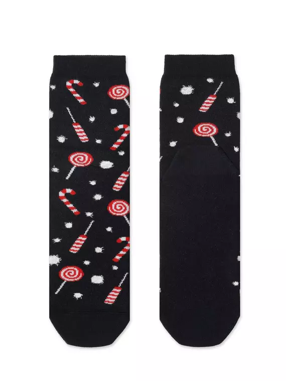 Новогодние женские носки с пушистой нитью «sweets» 521 темно-синий, 20С-34СП, 36-39 (23-25), CONTE ELEGANT,  - 2