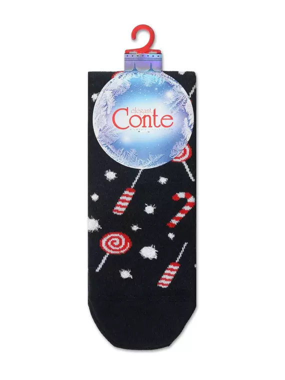 Новогодние женские носки с пушистой нитью «sweets» 521 темно-синий, 20С-34СП, 36-39 (23-25), CONTE ELEGANT,  - 3