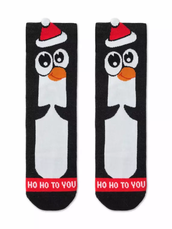 Новогодние женские носки (махровая стопа) new year 650 черный, 21С-75СП, 36-39 (23-25), CONTE ELEGANT,  - 2