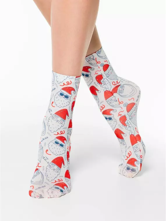 Носки женские с новогодними рисунками fantasy 70 124 mix, 17С-34СП, 36-39 (23-25), CONTE ELEGANT,  - 1