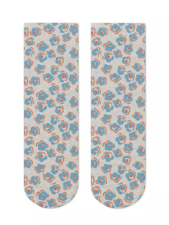 Носки женские с принтом из смесовой пряжи с хлопком и льном fantasy 403 бежевый, 20С-107СП, 36-39 (23-25), ,  - 3