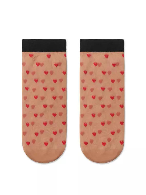 Носки женские с рисунком «сердечки» fantasy  19с-111/1сп natural, 19С-111/1СП, 36-39 (23-25), ,  - 2