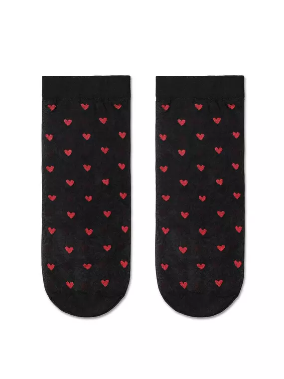 Носки женские с рисунком «сердечки» fantasy  19с-111/1сп nero, 19С-111/1СП, 36-39 (23-25), ,  - 2