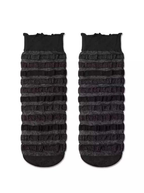 Сияющие женские носки в разноцветную полоску fantasy 21с-14сп nero, , 36-39 (23-25), , - 2