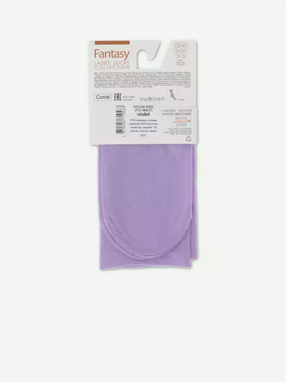 Носки женские сияющие с люрексом conte 21с-84сп violet, 21С-84СП, 36-39 (23-25), CONTE ELEGANT,  - 3