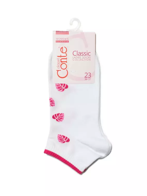 Носки женские короткие хлопковые classic 185 белый, 7С-34СП, 38-39 (25), CONTE ELEGANT,  - 3