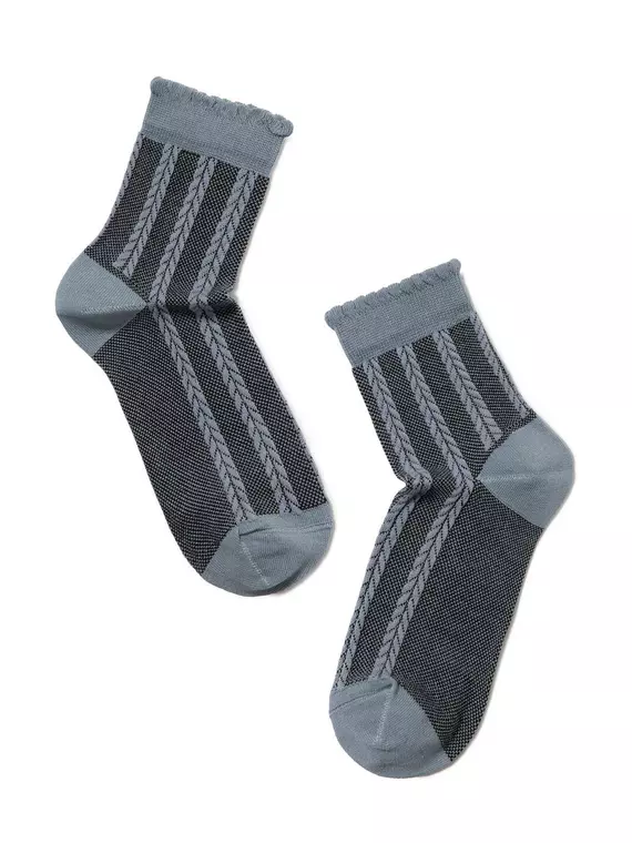 Носки женские хлопковые classic (рельефные) 086 серый, 16С-58СП, 36-37 (23), CONTE ELEGANT,  - 2