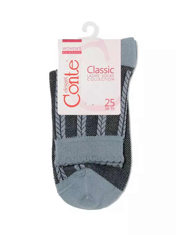 Носки женские хлопковые classic (рельефные) 086 серый, 16С-58СП, 36-37 (23), CONTE ELEGANT,  - 3