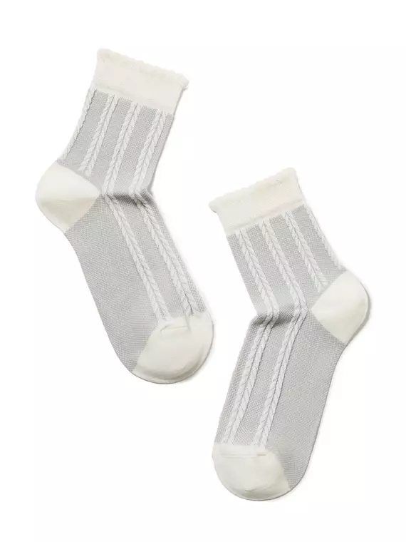 Носки женские хлопковые classic (рельефные) 086 молочный, 16С-58СП, 36-37 (23), CONTE ELEGANT,  - 2