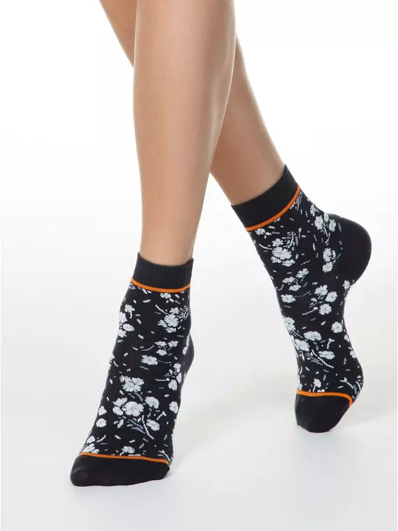 Хлопковые женские носки classic 199 графит, 7С-22СП, 38-39 (25), CONTE ELEGANT,  - 1