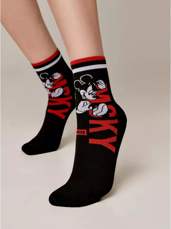 Носки женские хлопковые ©disney 367 черный, 17С-128СПМ, 36-39 (23-25), ,  - 2