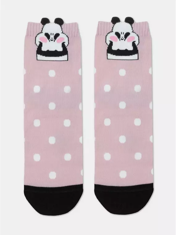 Хлопковые женские носки classic с пикотом «panda» 365 пепельно-розовый, 17С-183СП, 39-41 (25-27), CONTE ELEGANT,  - 3